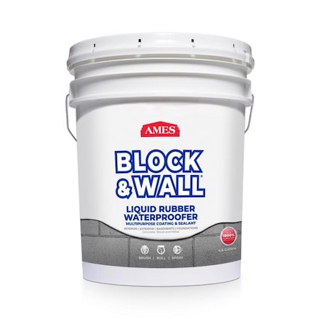 Ames Research Laboratories AMES Block & Wall White Liquid Rubber Waterproof and Sealer BWRF5